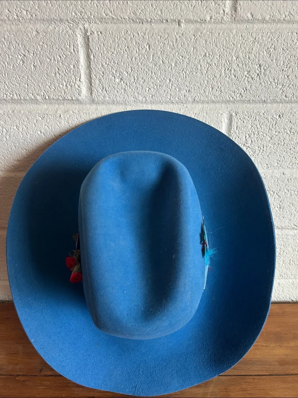 Vintage Eddy Bros. Wool Cowboy Hat - Ladies Long Size 7 - Bright Blue